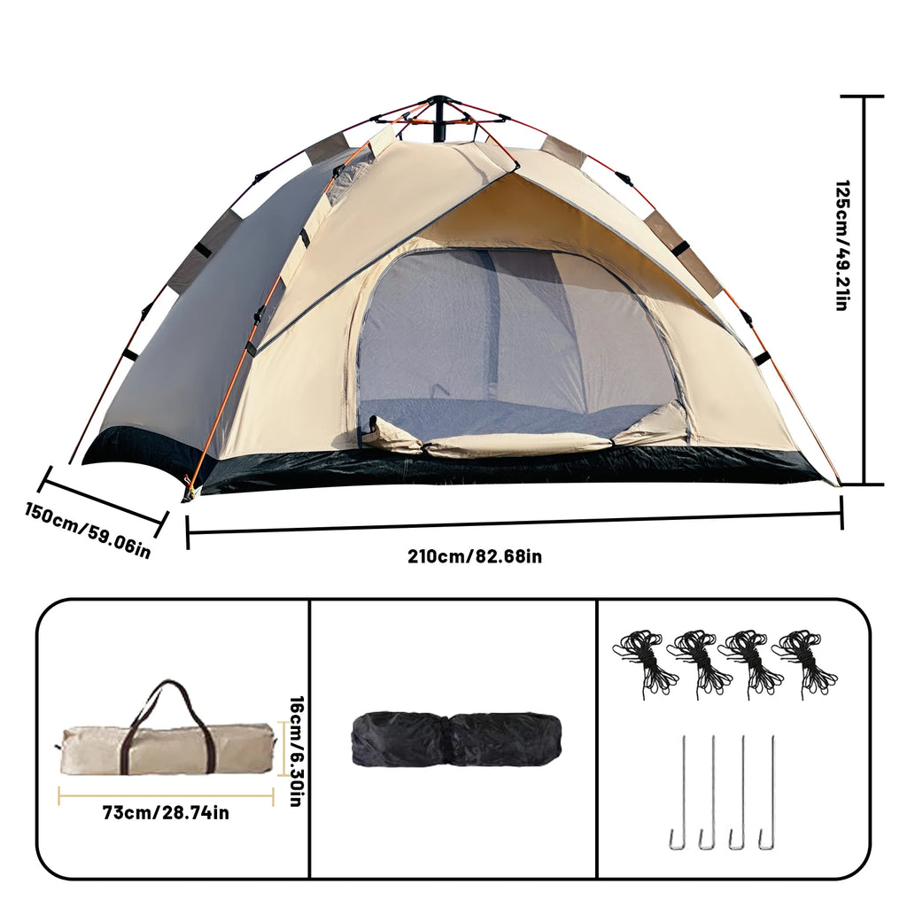 Portable 3 to 4 Person Sun and Rain Shelter for Beach and Camping, Instant Tent