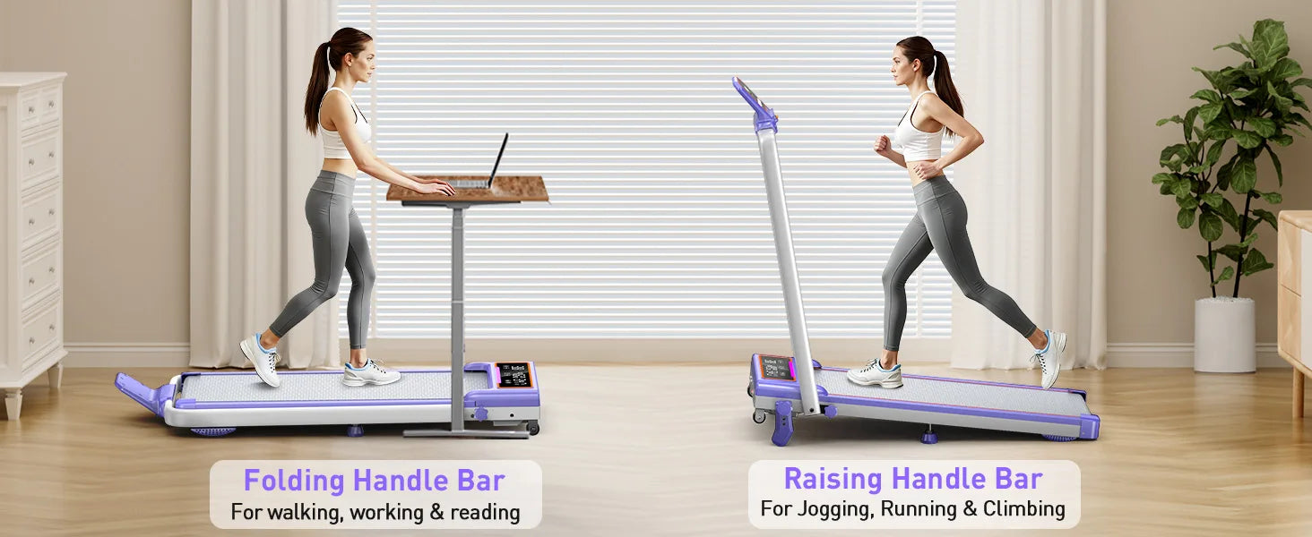Folding Walking Pad with 15 Percent Incline, RGB Lighting, Dual‑Screen Display, 3.5HP Home Treadmill with 350 lb Capacity and Smart App Integration