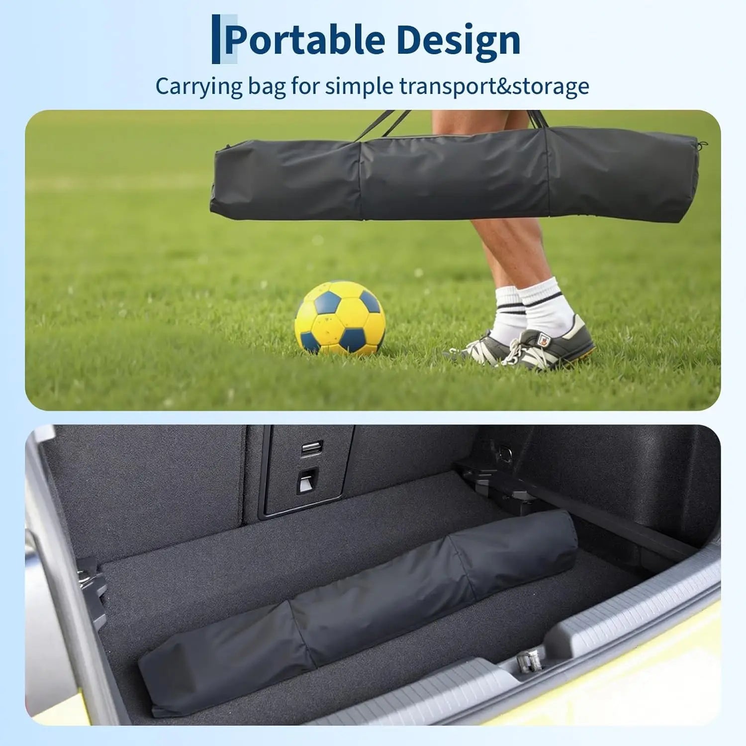 Portable Soccer Net with Sturdy Metal Base, 12x6 FT