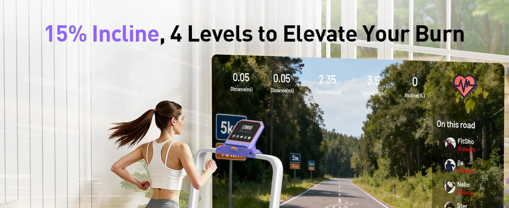 Folding Walking Pad with 15 Percent Incline, RGB Lighting, Dual‑Screen Display, 3.5HP Home Treadmill with 350 lb Capacity and Smart App Integration