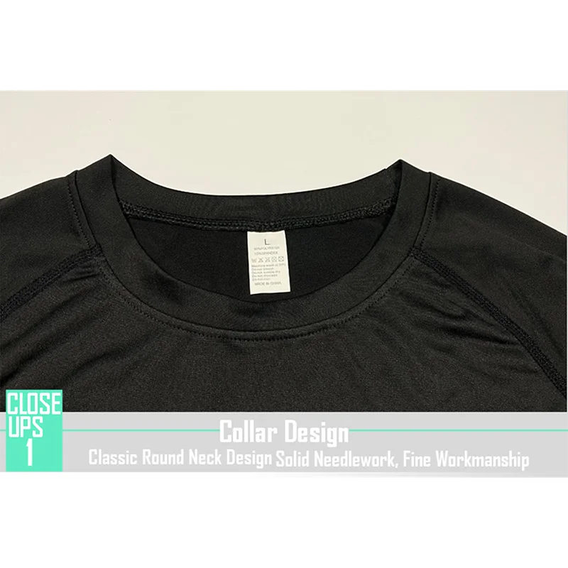 Mens Bodybuilding Sports T Shirt Quick Dry Long Sleeve Compression Top