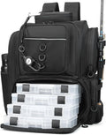 Fishing Backpack Tackle Bag with Tackle Boxes Large Strong Material Fishing Storage Pack