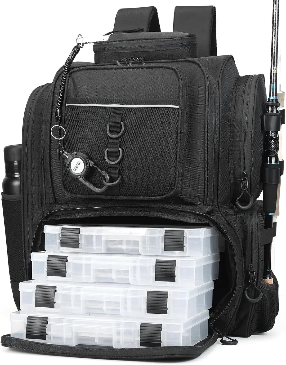 Fishing Backpack Tackle Bag with Tackle Boxes Large Strong Material Fishing Storage Pack