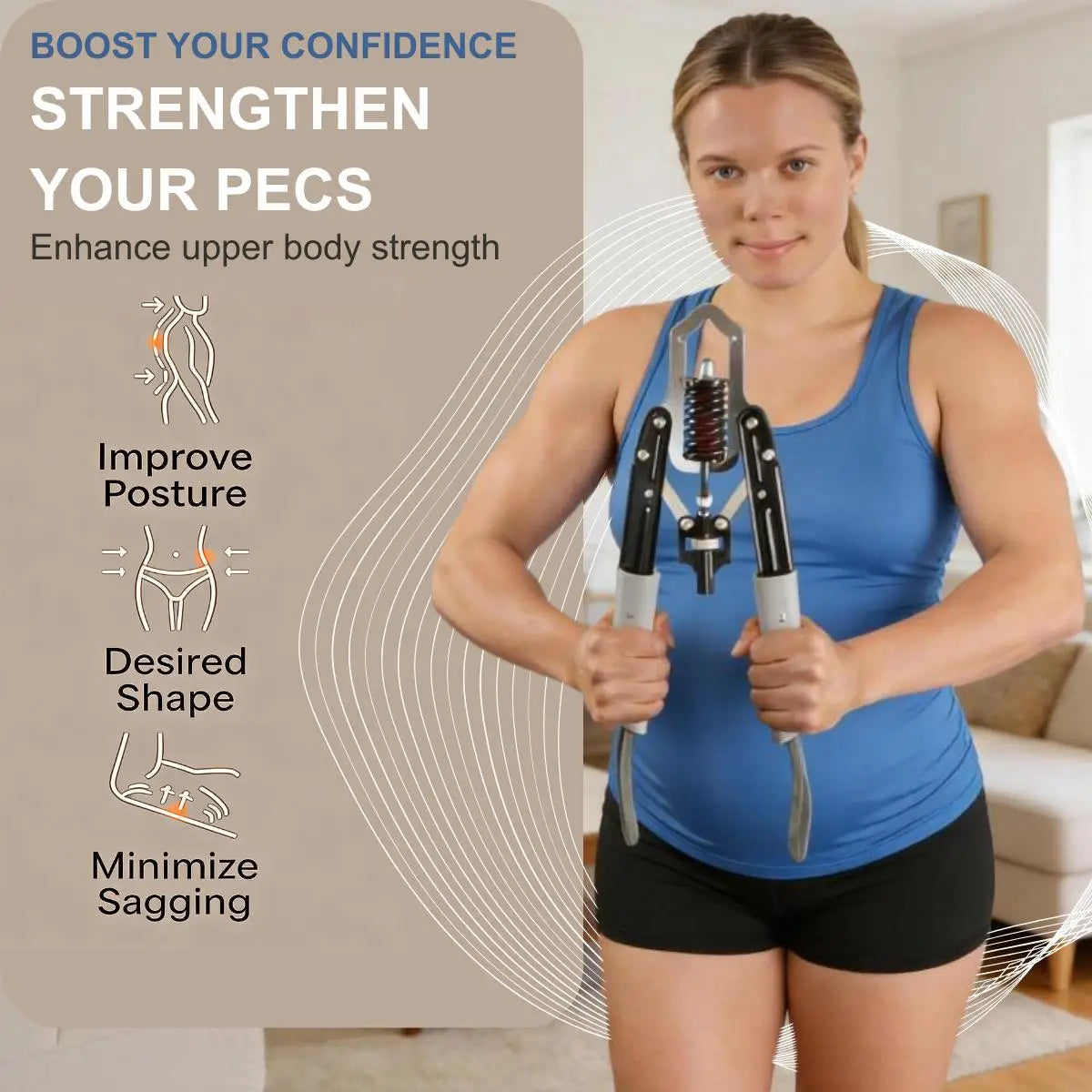 Hydraulic Power Twister Arm Trainer Adjustable 22 to 440lb Chest and Arm Workout Equipment with Smart Rep Counter Portable