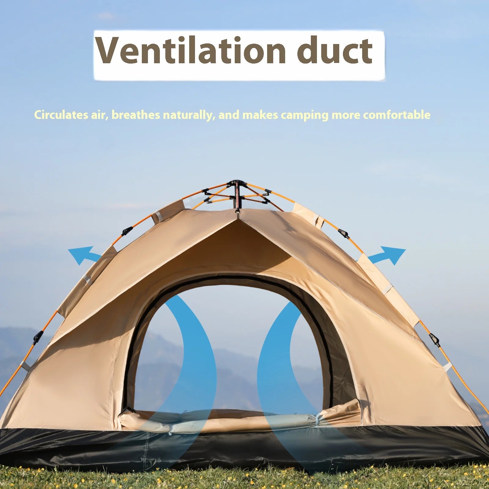 Portable 3 to 4 Person Sun and Rain Shelter for Beach and Camping, Instant Tent