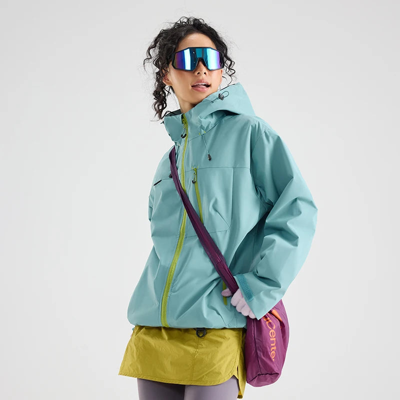 Unisex Waterproof Hiking Jacket Outdoor Hooded Windbreaker for Camping Fishing and Climbing