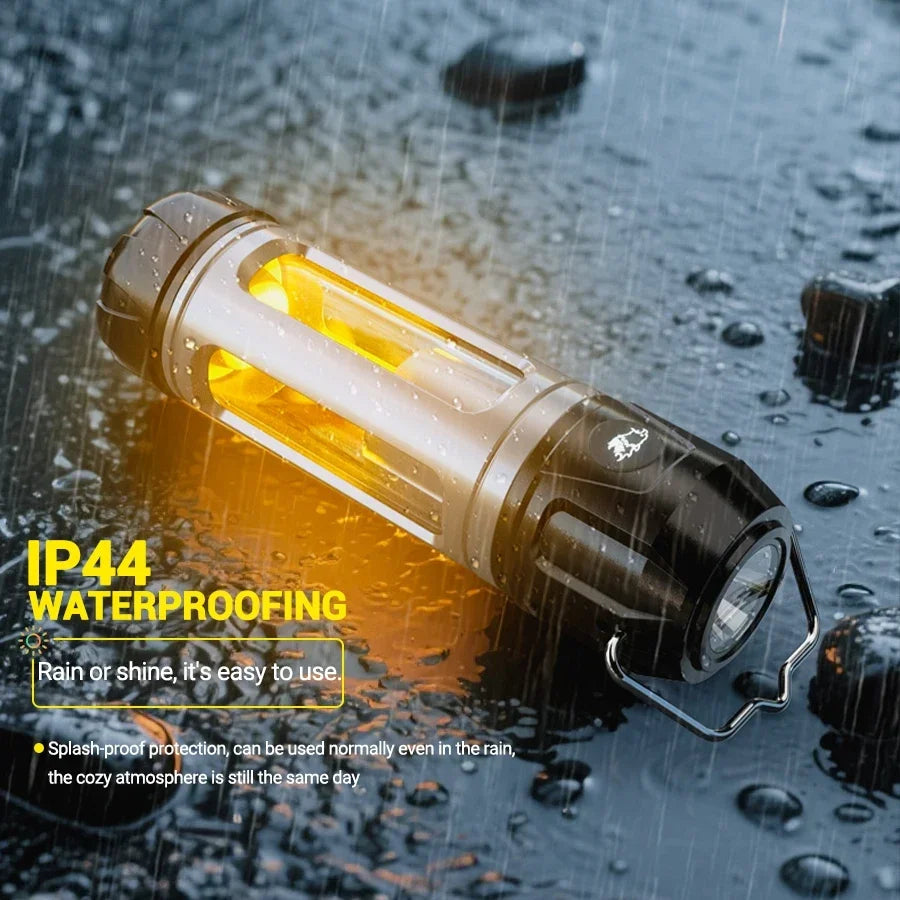 Camping Light Lightweight Handheld Torch 5 Lighting Modes Rechargeable Tent Lamp for Patio Climbing with 8 Light Filaments