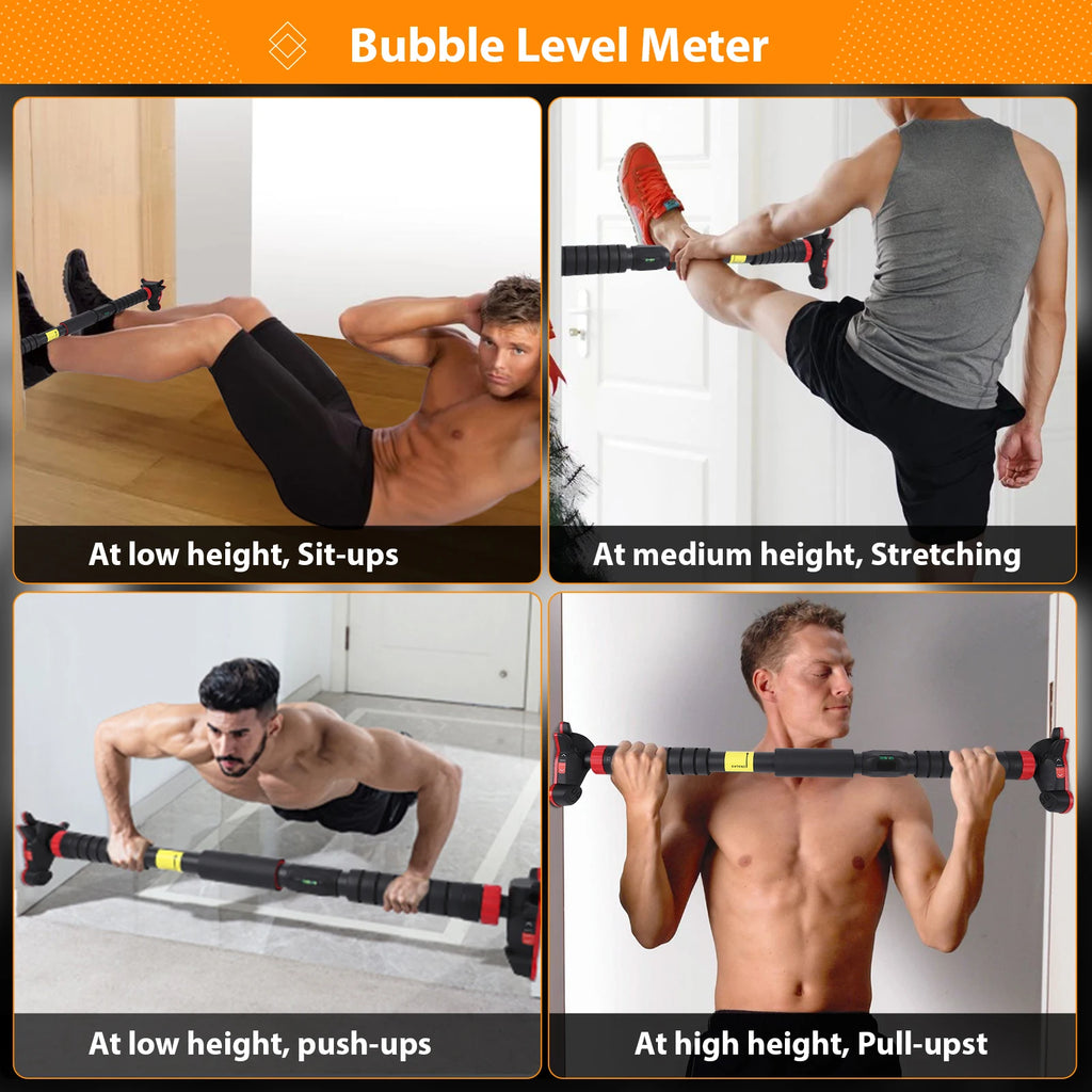Pull Up Bar for Doorway Chin Up Bar with No Screws Wall Mount Non Slip Adjustable Pull Up Bar