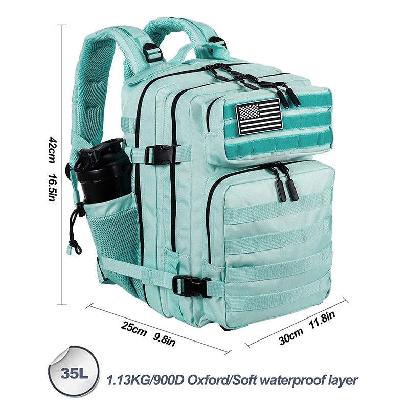 25L 35L 45L Tactical Backpack Small Athlete Gym Bag for Men Women Outdoor Travel Hiking Molle Rucksack with Bottle Holder