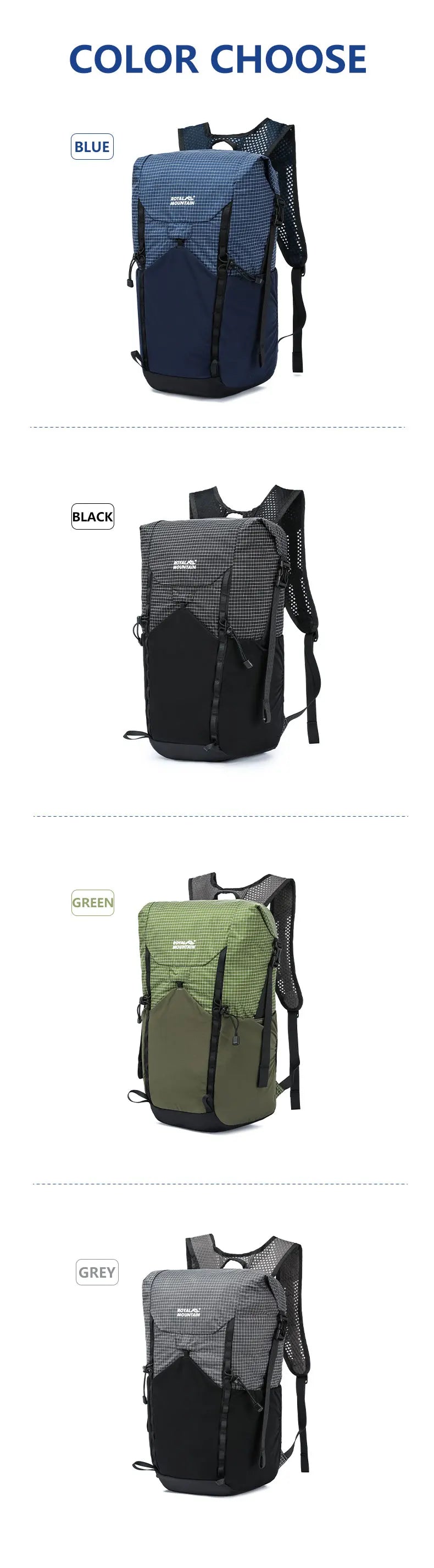 Royal Mountain Brand New 20L Foldable Lightweight Backpack for Hiking Daypack UHMWPE Fabric