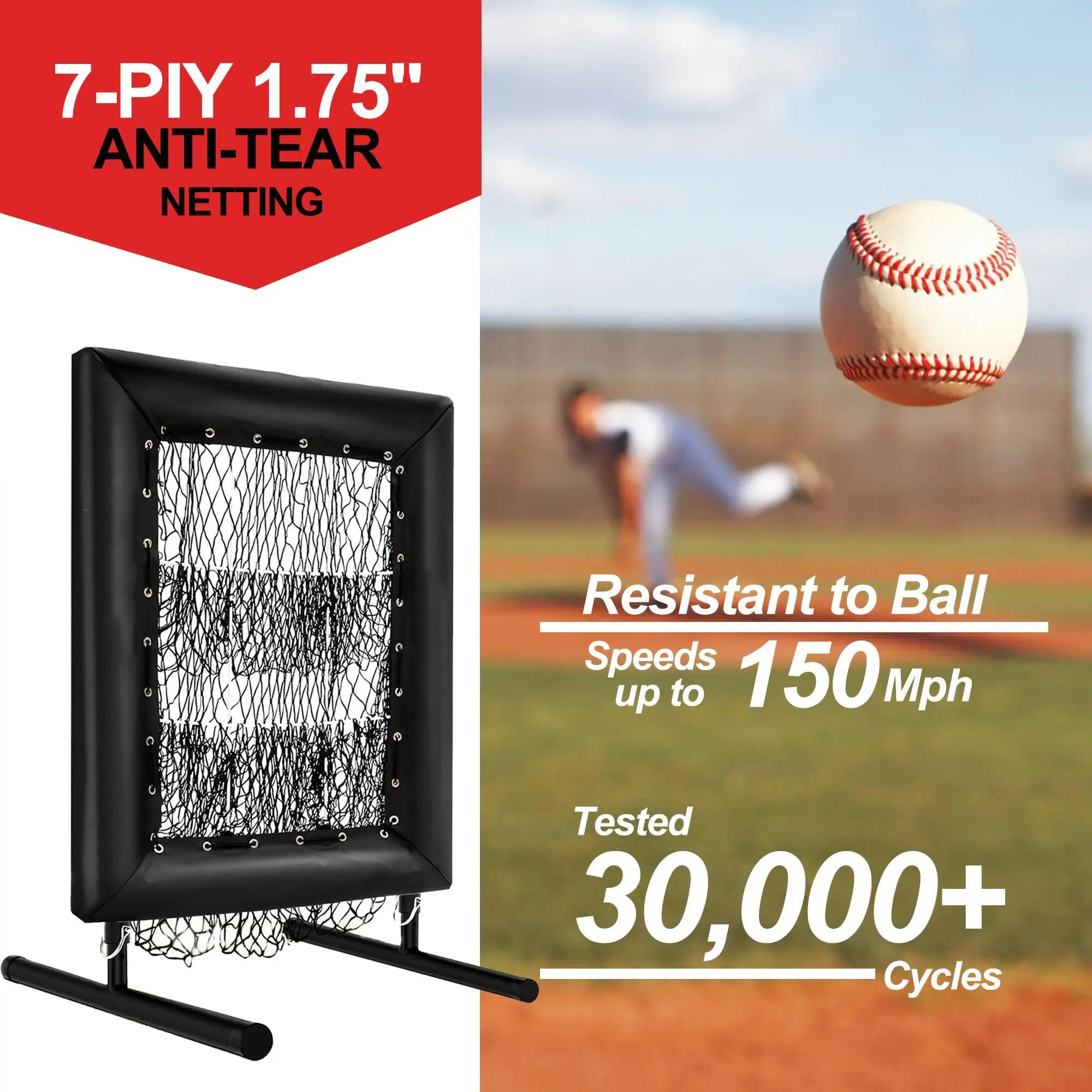 Professional 9‑Square Pitching Net — Adjustable 5‑Level Rebound Trainer with Strike Zone, Ball & Portable Carry Bag