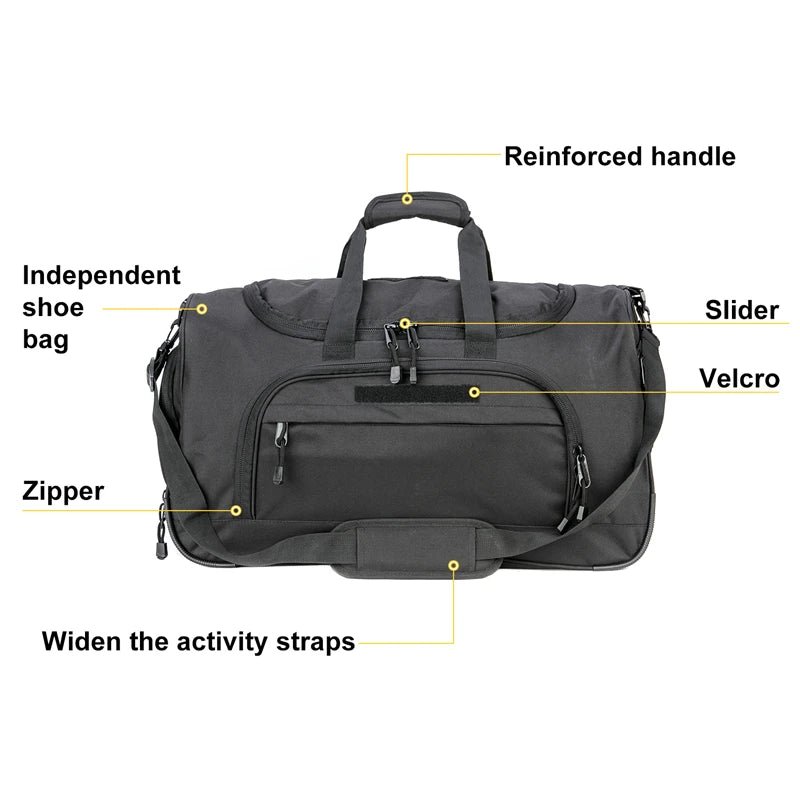 50L Waterproof Gym Bag Men Sports Travel Bag Military Tactical Duffle Outdoor Fitness Training Bag