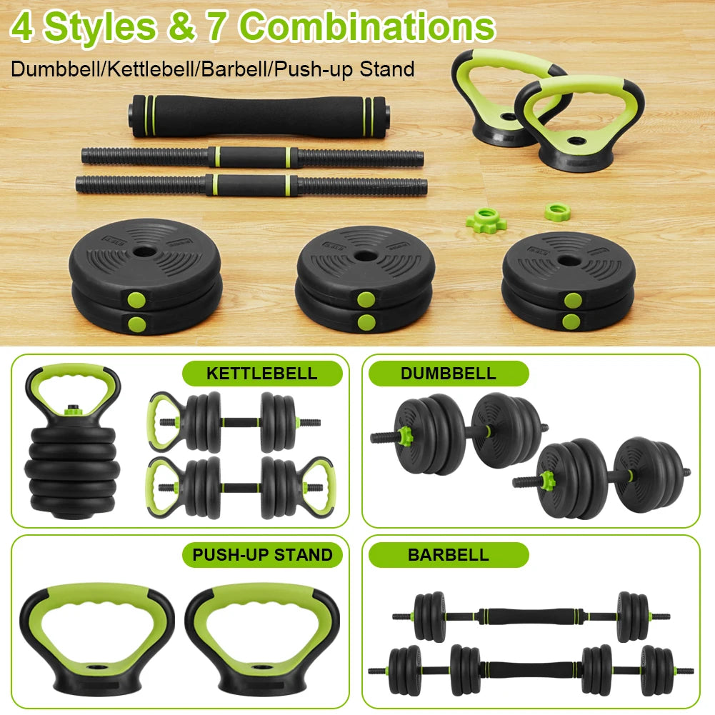 Multi‑Function Adjustable Dumbbells — 44/66/88 lb Free Weight Set with Barbell Connector for Home Training