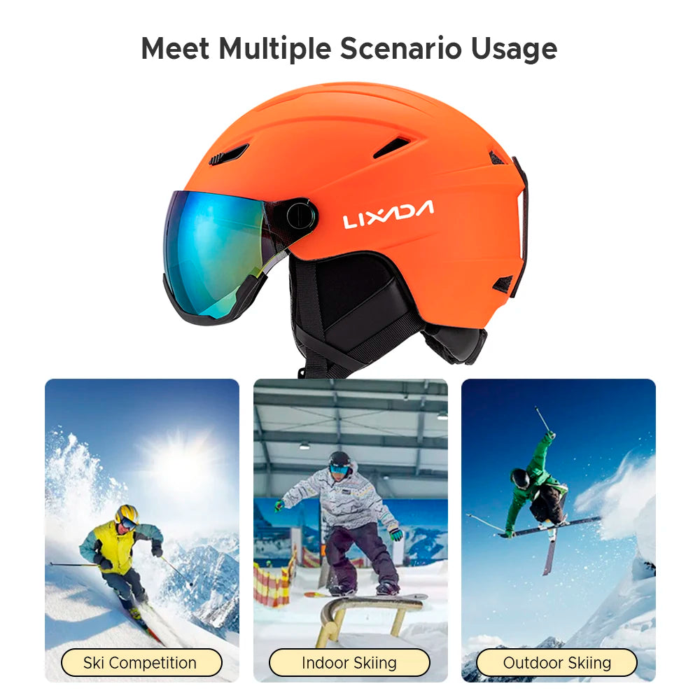 Integrated Ski Helmet Men and Women Snowboard Helmet with Removable Visor Goggles Men and Women Snowboard Wear