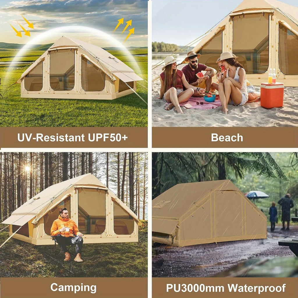 Inflatable Tent With Skylight and Chimney