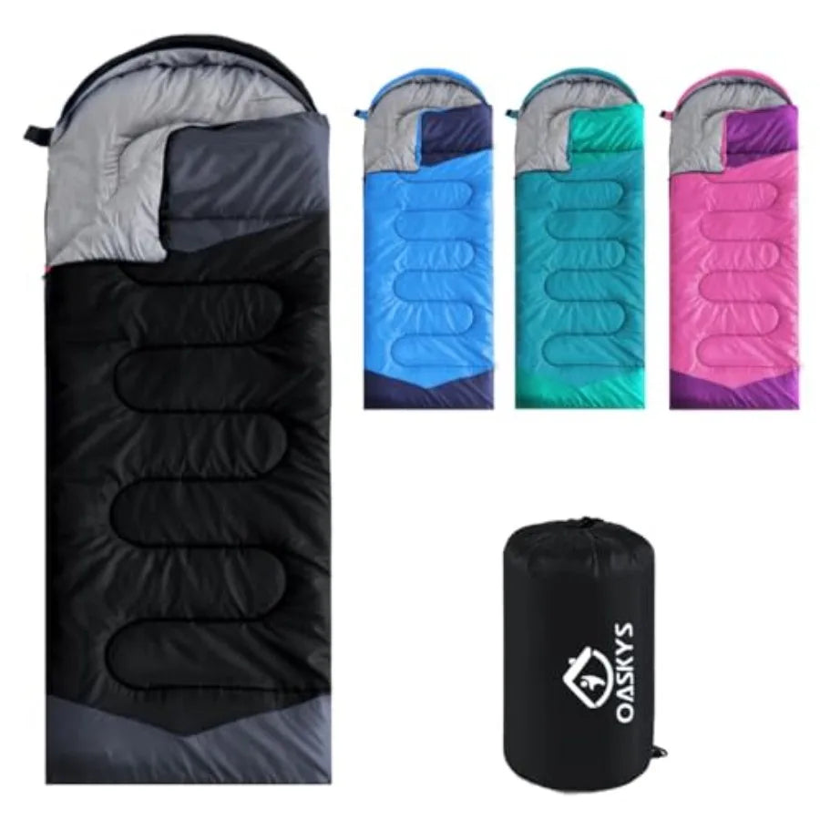 Camping Sleeping Bag, Lightweight Waterproof Design for Adults, Warm and Cool Weather Use in Summer, Spring, and Fall Travel and Camping Gear