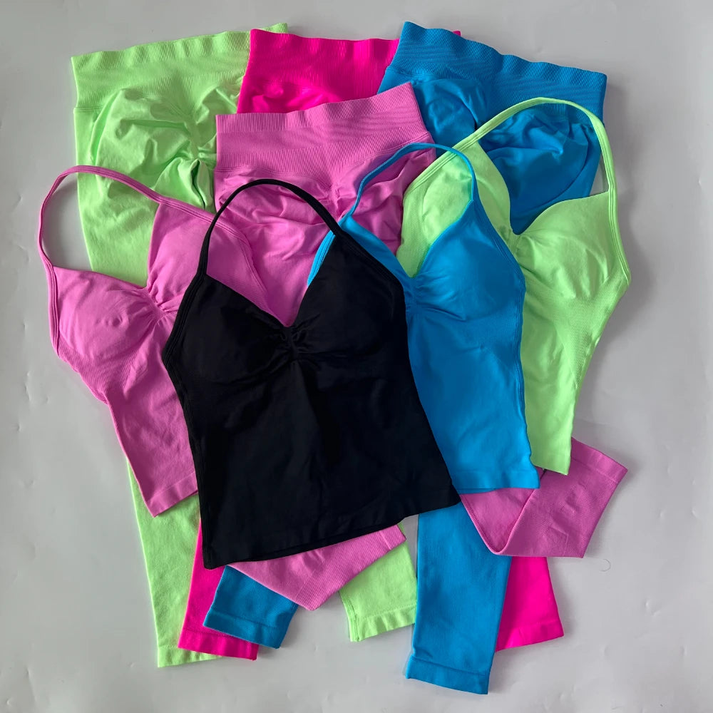 Womens Tank Tops & High Waist Scrunch Yoga Leggings