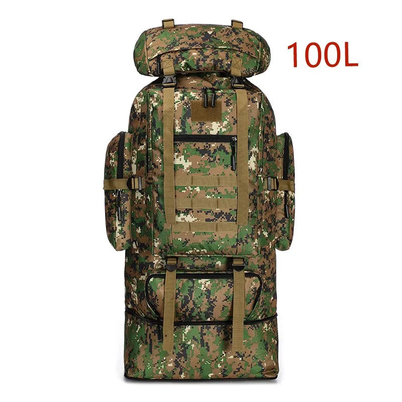 Large 80L 100L Mountaineering Backpack for Hiking Camping Travel and Tactical Outdoor Use