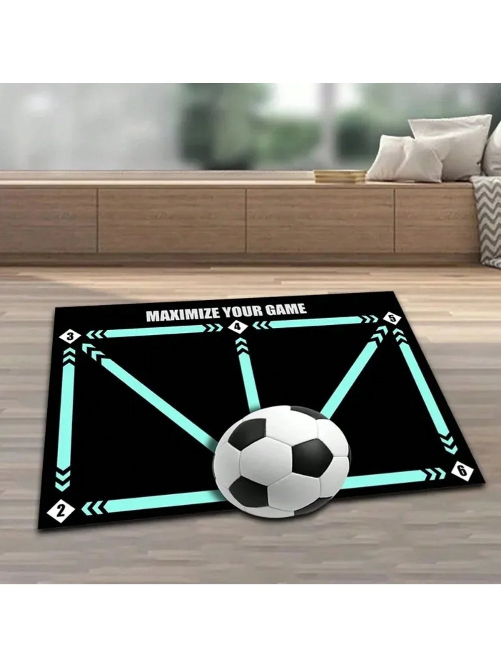 Soccer Ball Control Training Mat Stable Silent Rubber Base Digital Guidance Design Improve Ball Sense Daily Training