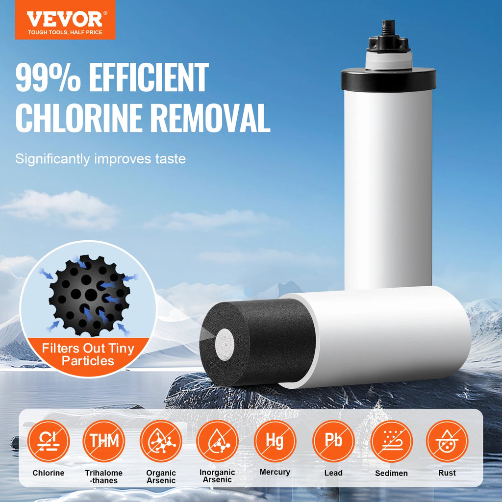 Gravity‑Fed Water Filter System 2.25G 304 Stainless Steel Countertop Water Filtration System with 2 Carbon Filters
