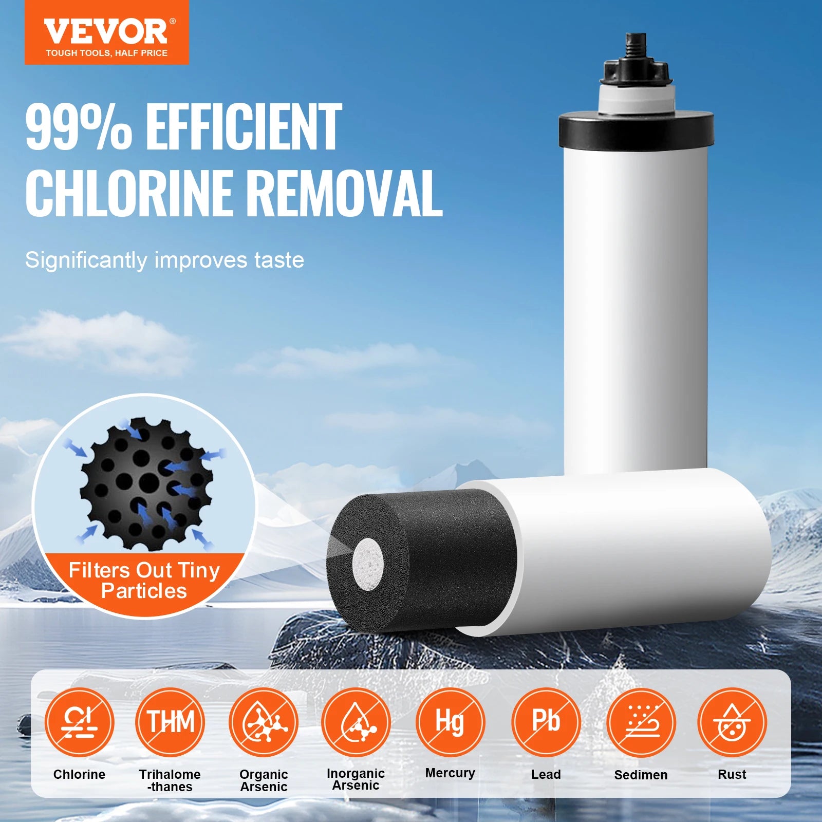 Gravity‑Fed Water Filter System 2.25G 304 Stainless Steel Countertop Water Filtration System with 2 Carbon Filters