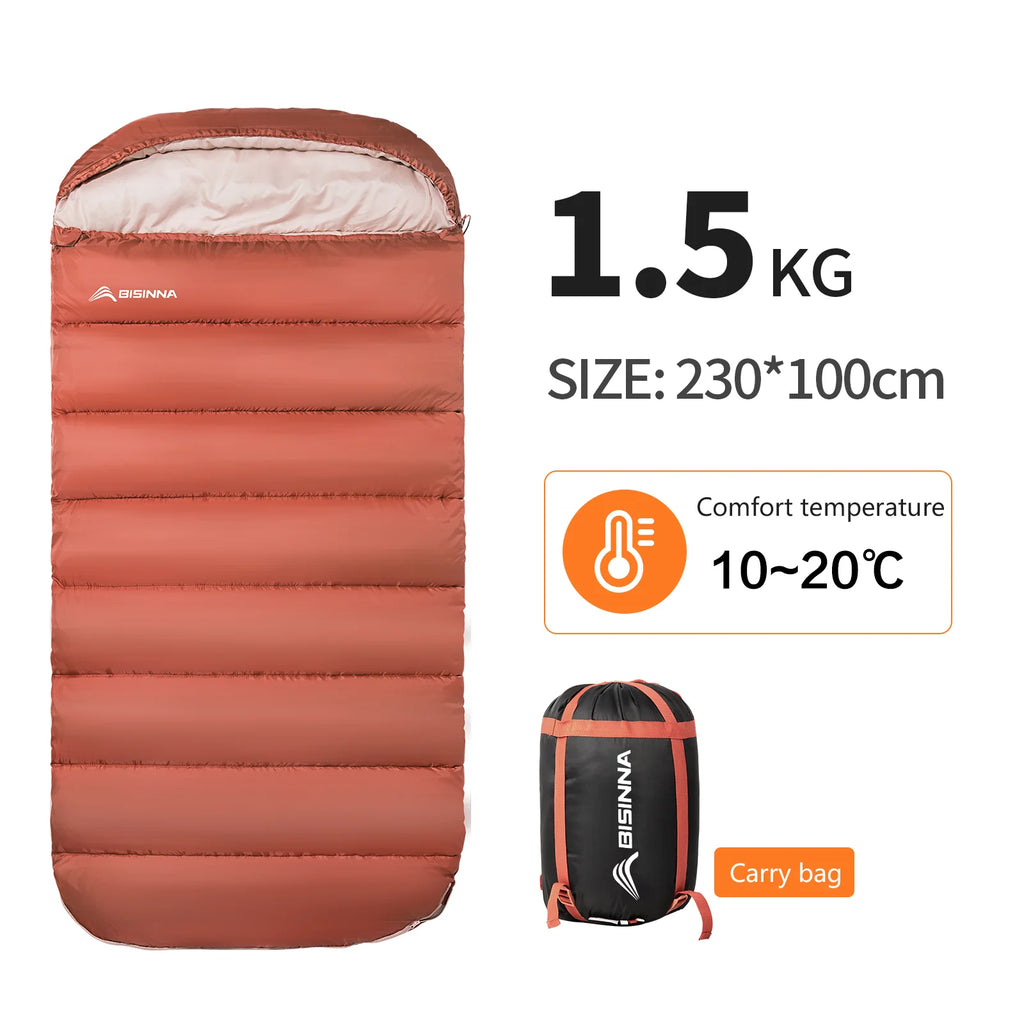 Large Camping Sleeping Bag Lightweight 3 Season Loose Widen Bag Long Size for Adult Rest Hiking Fishing