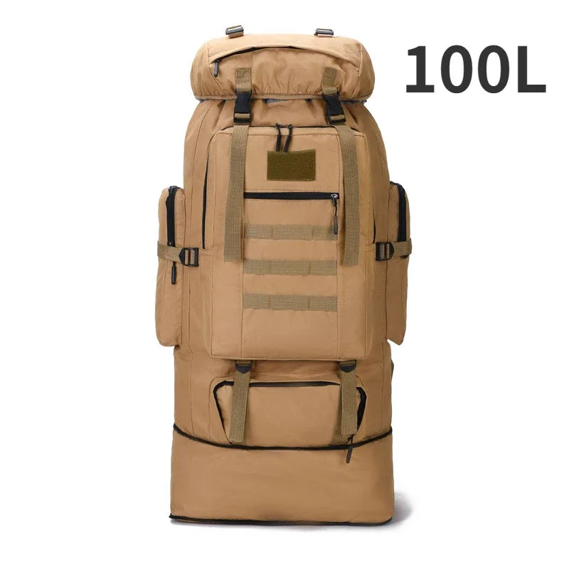 Large 80L 100L Mountaineering Backpack for Hiking Camping Travel and Tactical Outdoor Use