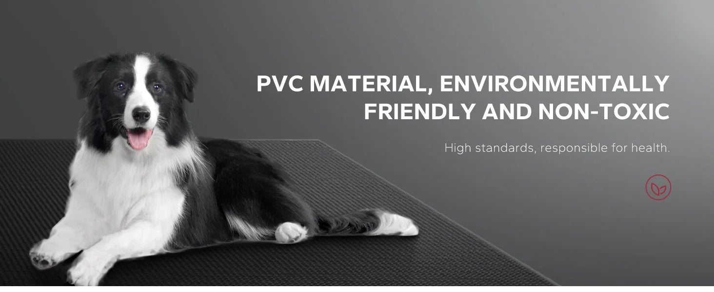 Large Home Gym Mat, 8mm Thick High Density PVC Non Slip, Shock Absorbing Fitness Flooring with Bands and Bag