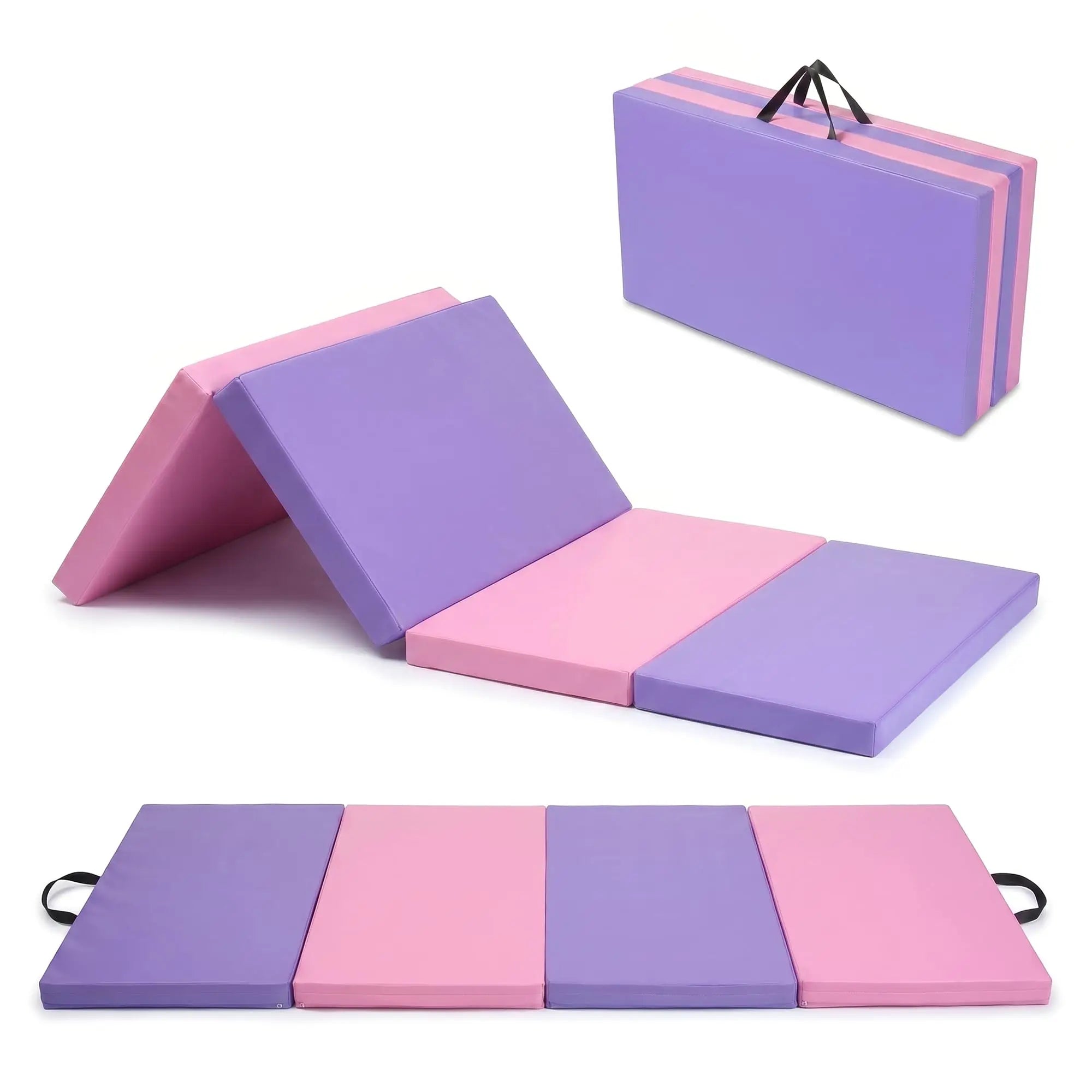 6x3 Ft Gymnastics Mat, 2'' Thick 4-Fold Exercise Floor Mat For Home Gym, Yoga, Pilates, Tumbling Training