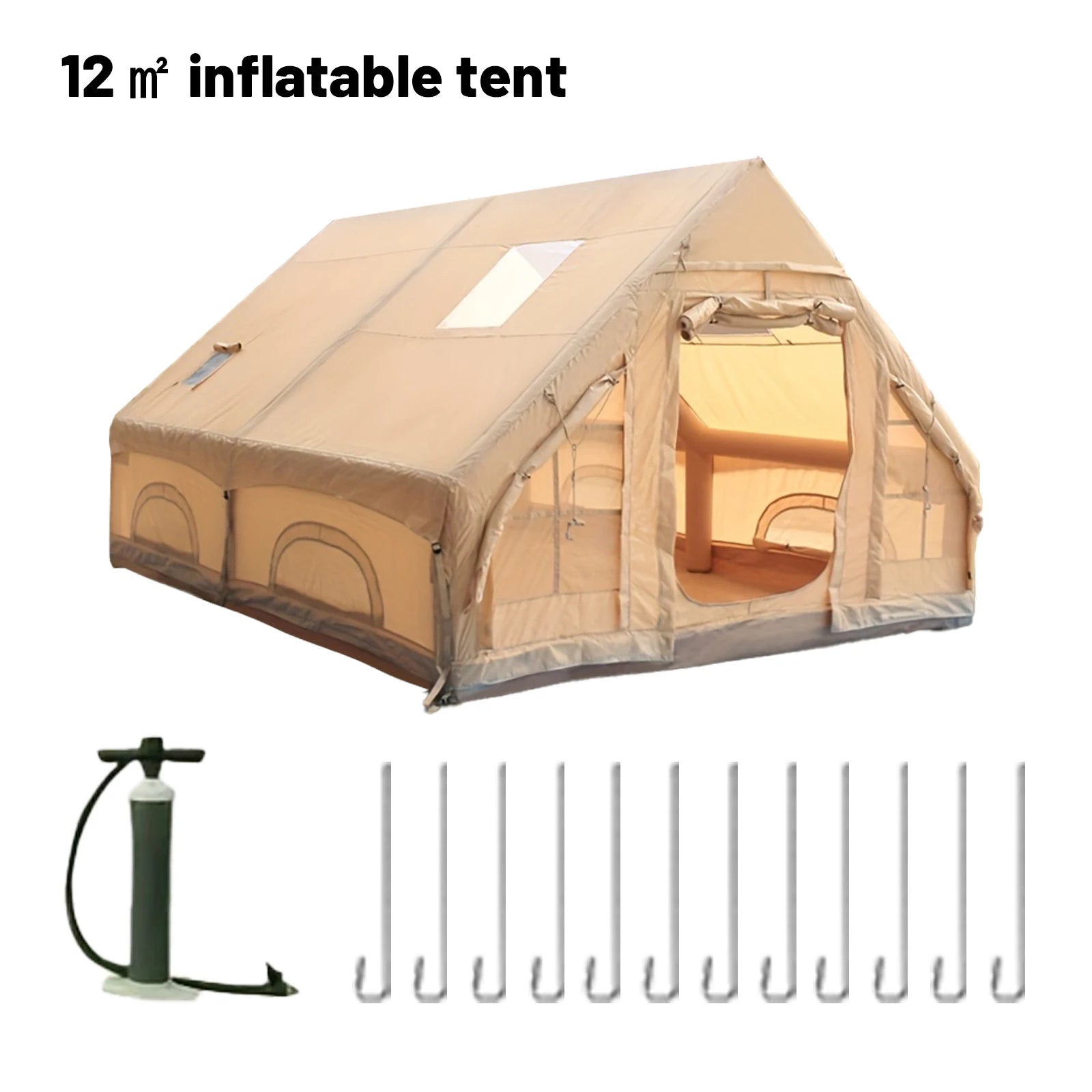 Inflatable Portable Camping Tent - Quick-Setup Waterproof Shelter with Stove Jack