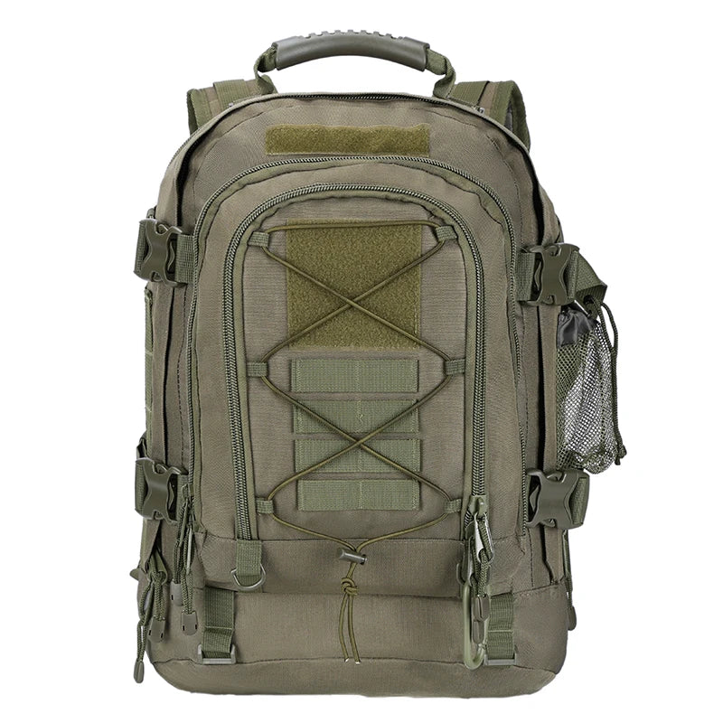 60L Men’s Tactical Travel Backpack, Expandable Hiking and Camping Pack, Army‑Style MOLLE 3‑Day Assault Rucksack