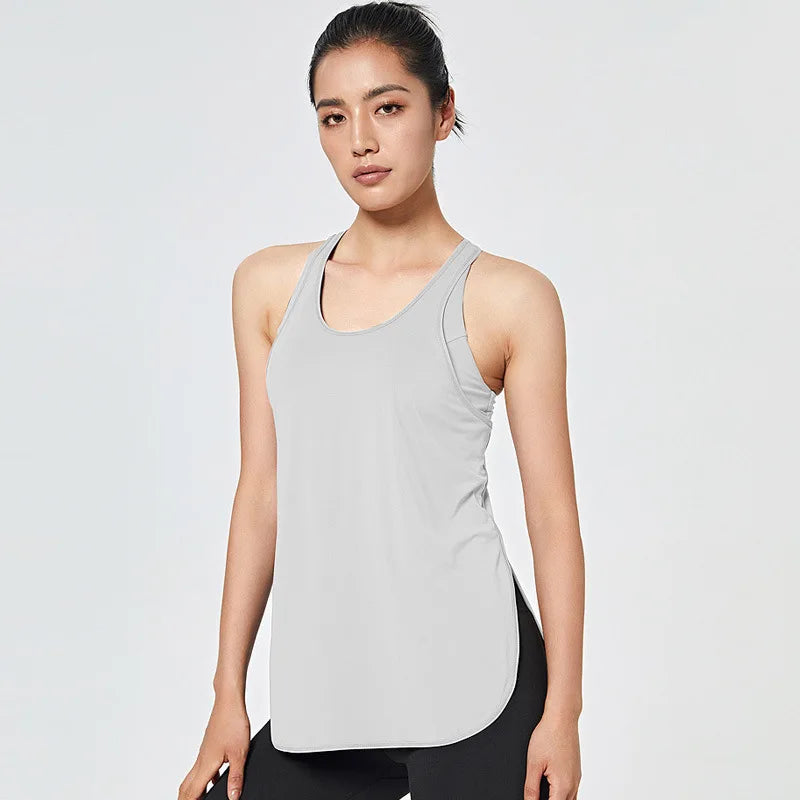 Fitness Yoga Gym Women Tank Crop Top with Bra Sleeveless Shirt Vest Running Quick Dry Sportswear One Piece Workout Clothing