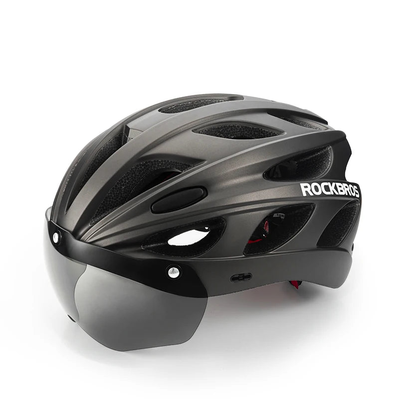 Cycling Helmet Lightweight Integrated Head Protection Safety Helmet with Goggles for Men and Women MTB and Road Bike Riding