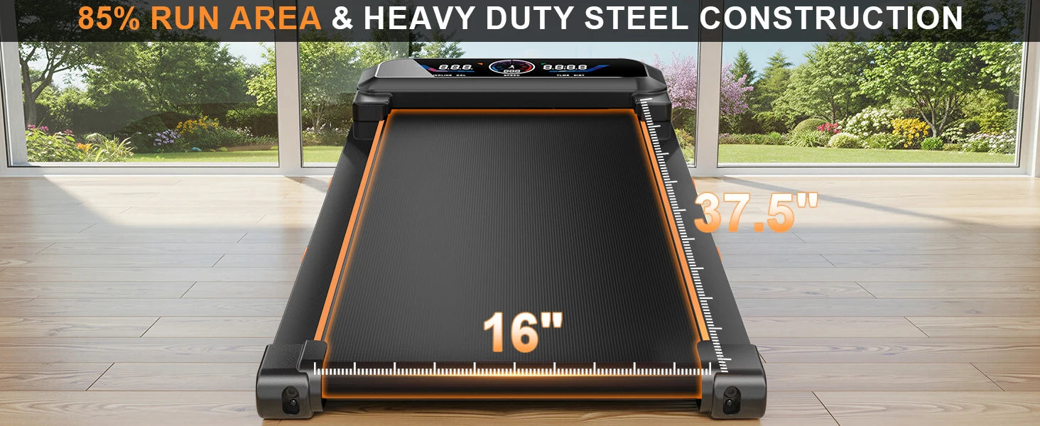3.5HP Walking Pad Treadmill with 17 Percent Auto Incline, 12 Levels, 450 lb Capacity, RGB UI Screen, 3‑in‑1 Under‑Desk Auto‑Incline Treadmill