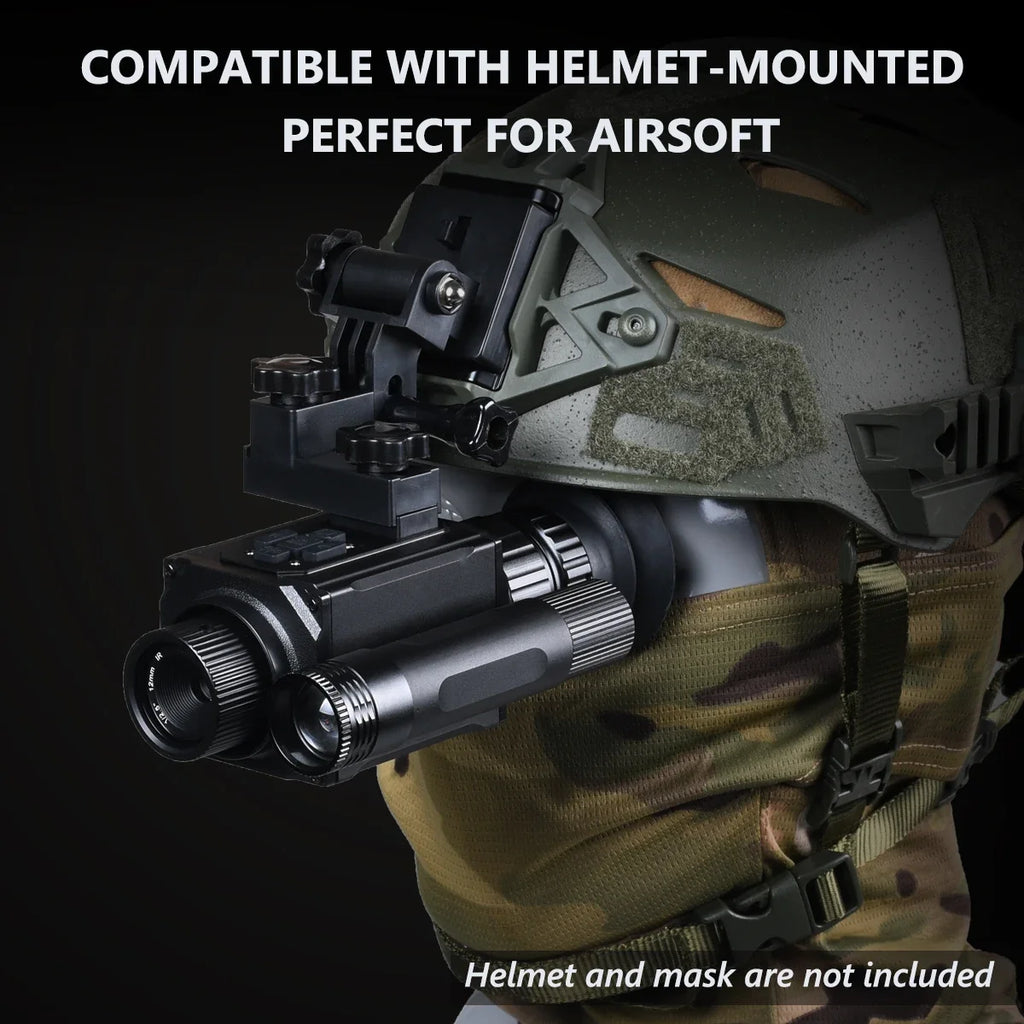 HD 1080P Night Vision Goggles Head Mounted or Helmet Mounted 940nm IR 5X Zoom Night Vision Monocular for Hunting and Camping