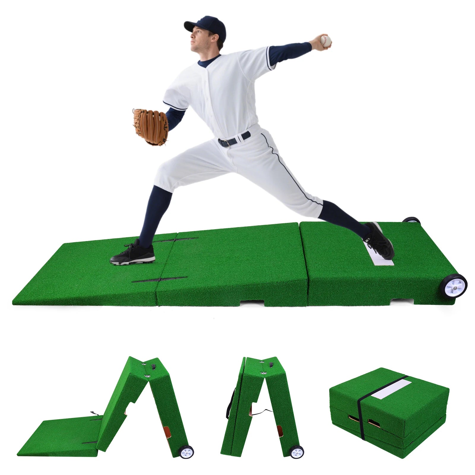 Professional Portable Pitching Mound — Foldable 88×28×6 in Training Set with Carry Handle