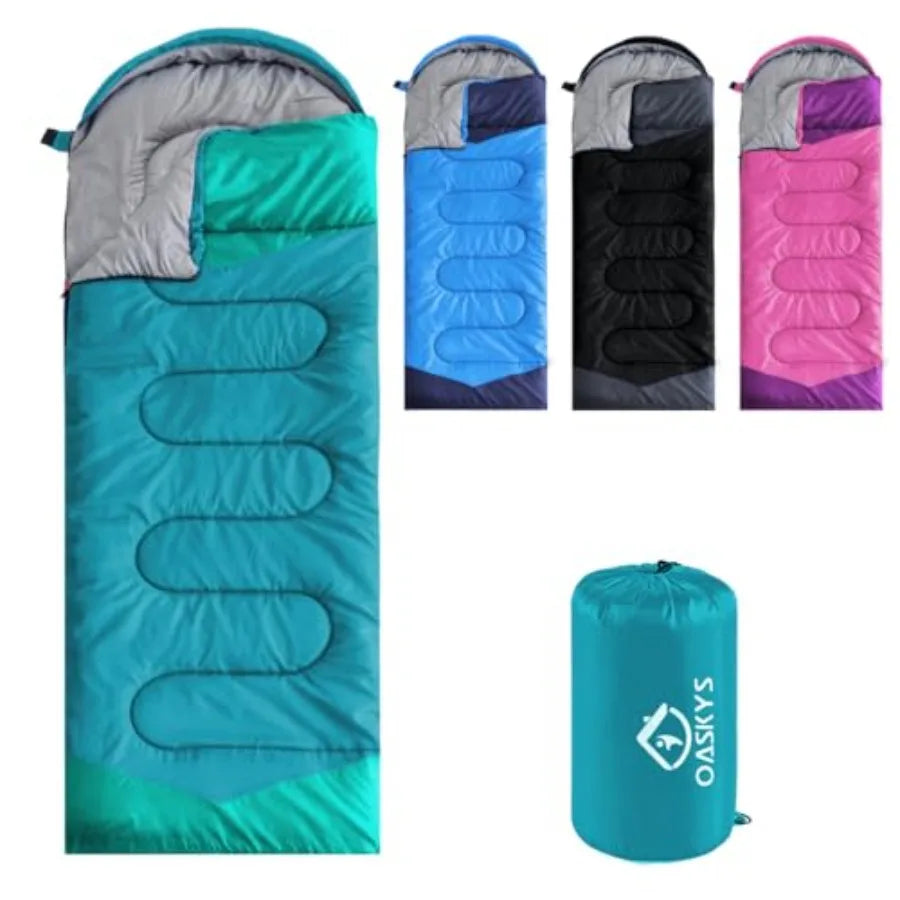 Camping Sleeping Bag, Lightweight Waterproof Design for Adults, Warm and Cool Weather Use in Summer, Spring, and Fall Travel and Camping Gear