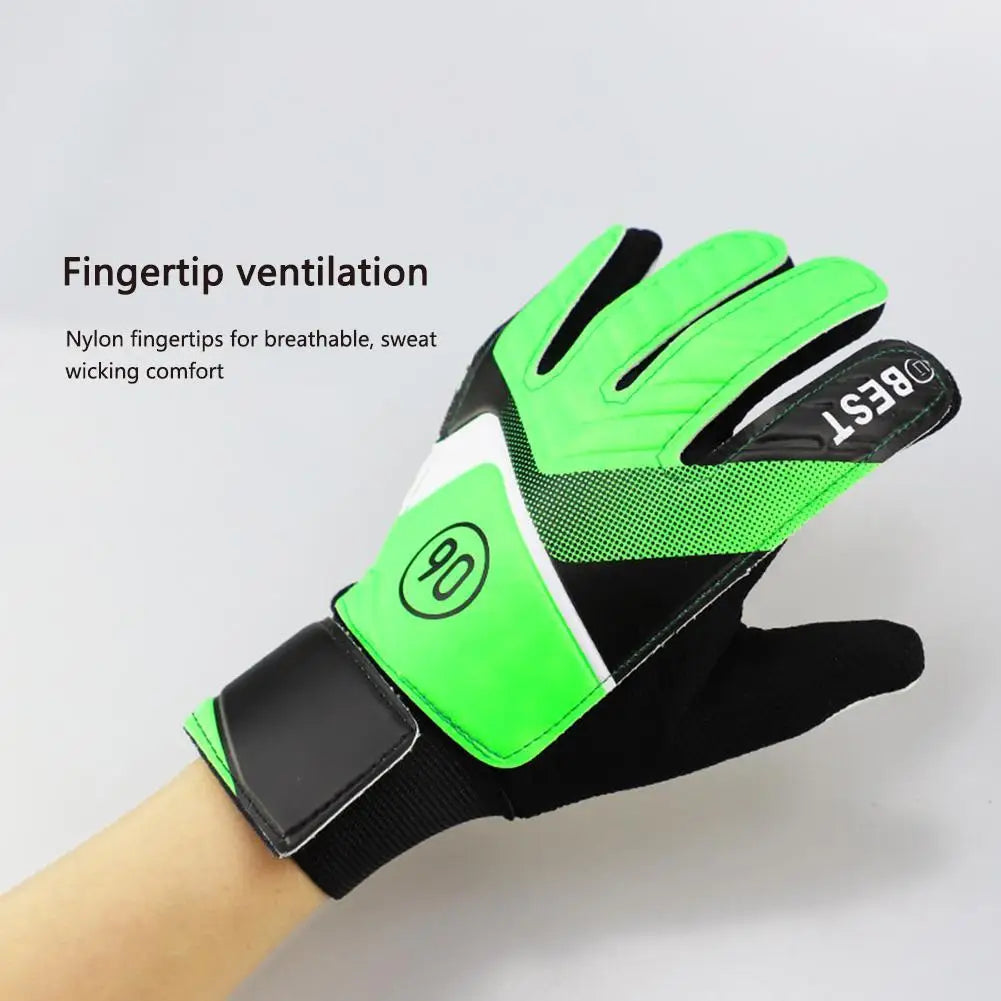 Latex PU Breathable Goalkeeper Gloves with Finger Protection for Football