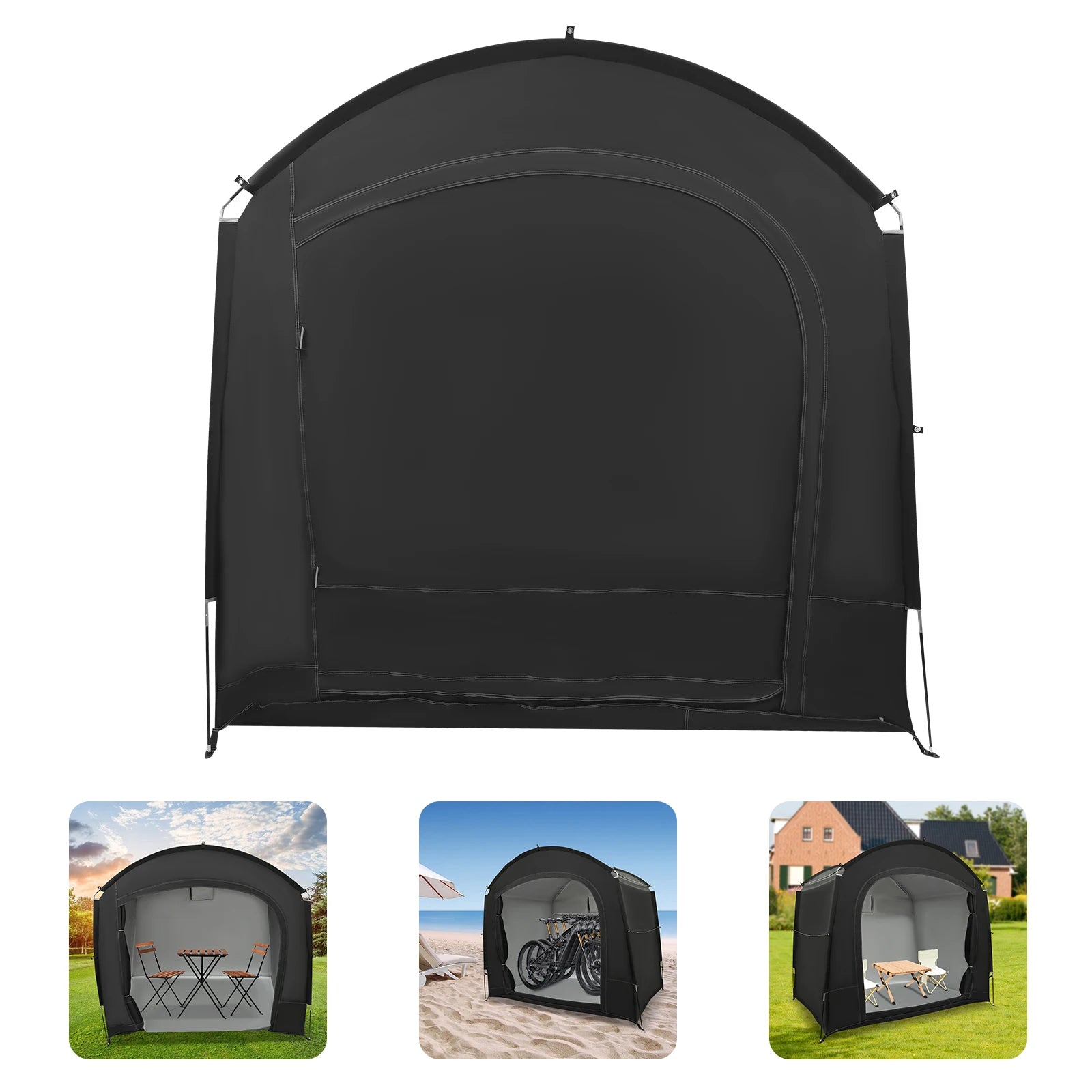 Bike Storage Shed for 1 to 4 Bikes Portable Waterproof Bicycle Shelter Tent 220x150x185cm 210D Oxford Cloth Foldable Sunshade Cover