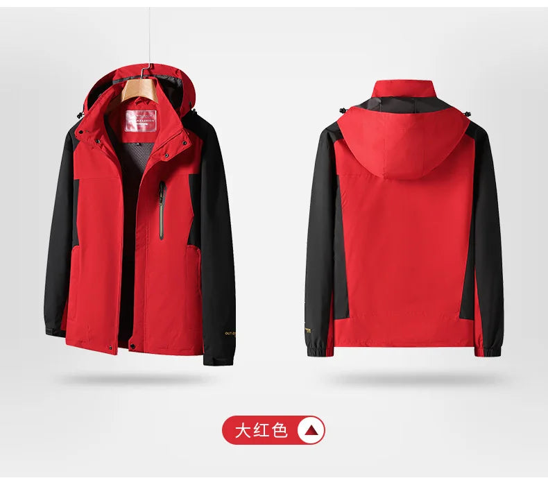 Men’s Waterproof Hiking Jacket Large Size Windproof Outdoor Windbreaker for Camping Hunting Running Trekking Fishing