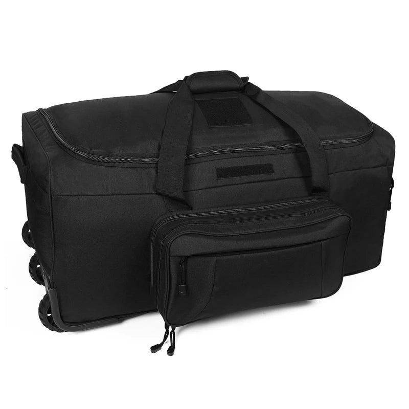 124L Large Capacity Tactical Duffel Bag, Rolling Heavy‑Duty Camping and Travel Luggage
