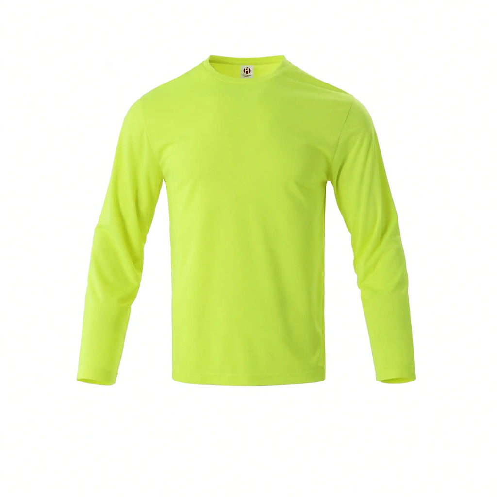 Men Performance Long Sleeve T Shirt Breathable Moisture Wicking Athletic Top Quick Dry Workout Running Outdoor Hiking Daily Casual Sport Tee