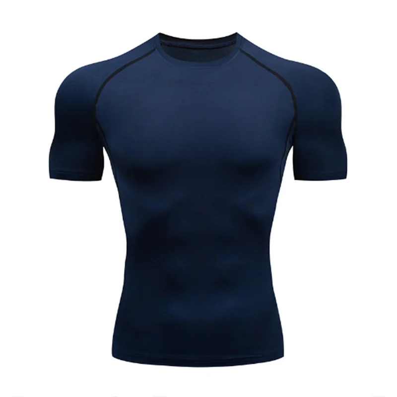 Mens Bodybuilding Sports T Shirt Quick Dry Long Sleeve Compression Top