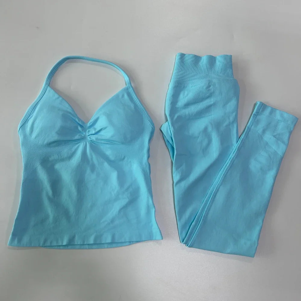 Womens Tank Tops & High Waist Scrunch Yoga Leggings