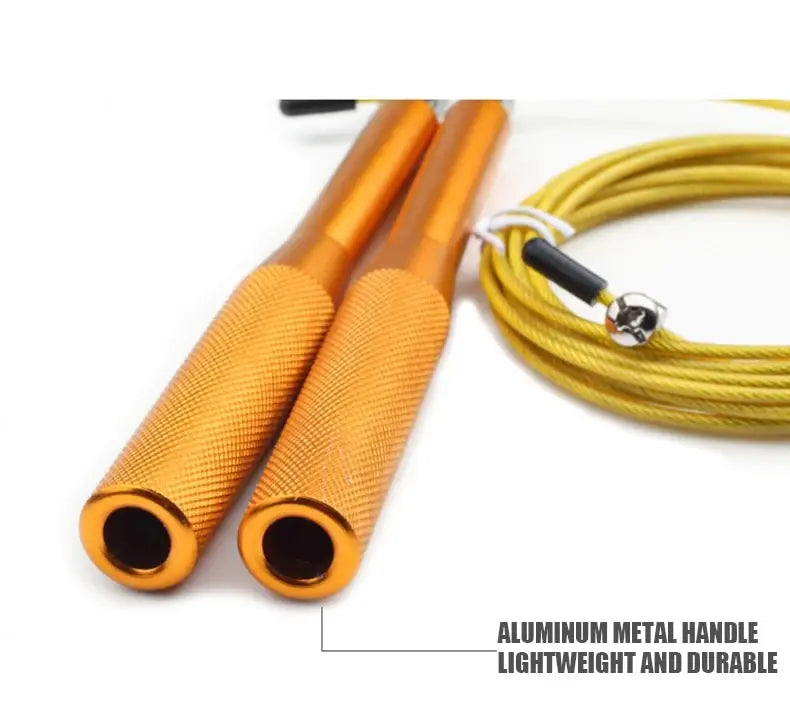 High Fast Speed Wire Jump Rope Black Adjustable Steel Rope with Aluminum Handles for Fitness