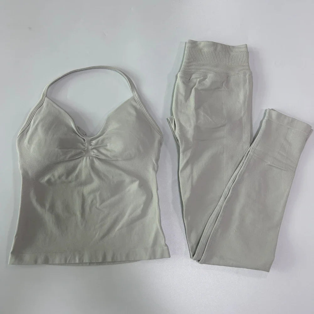 Womens Tank Tops & High Waist Scrunch Yoga Leggings
