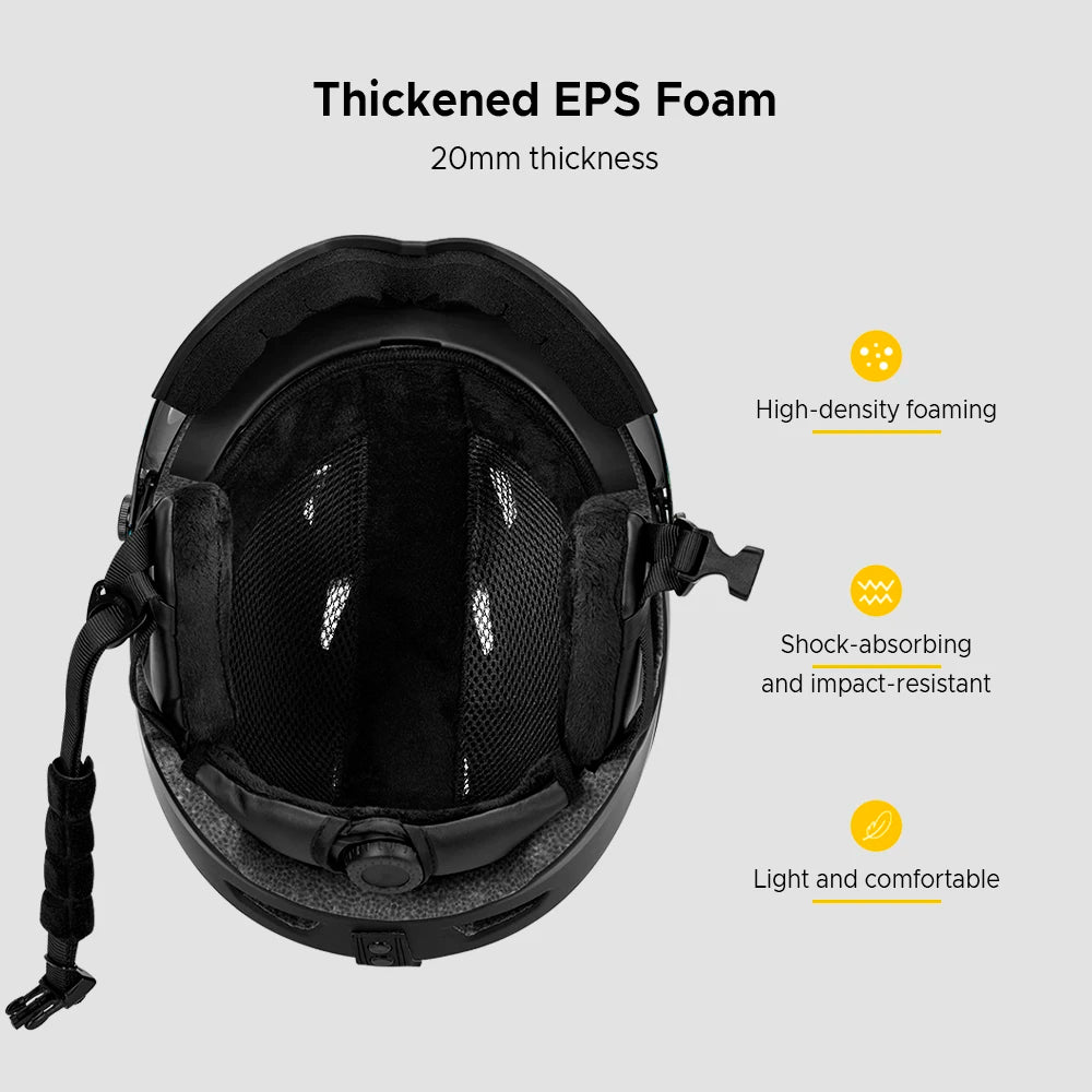 Integrated Ski Helmet Men and Women Snowboard Helmet with Removable Visor Goggles Men and Women Snowboard Wear