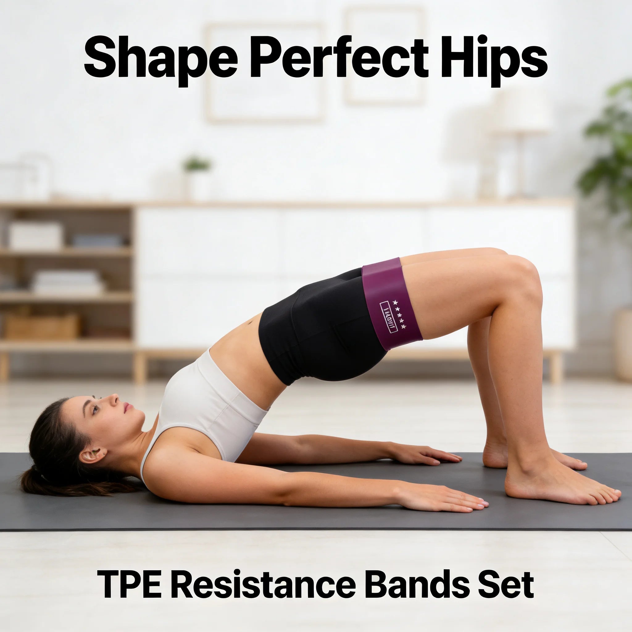 TPE Resistance Bands Set – 5‑Level Non‑Slip Booty Bands for Hip, Leg & Glute Workouts, Yoga & Fitness Training