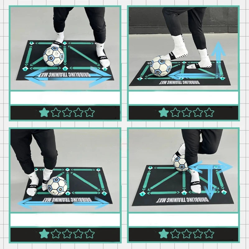 Durable Non Slip Football Training Mat Foldable Carpet Dribbling Training Mat Children’s Indoor Football Equipment