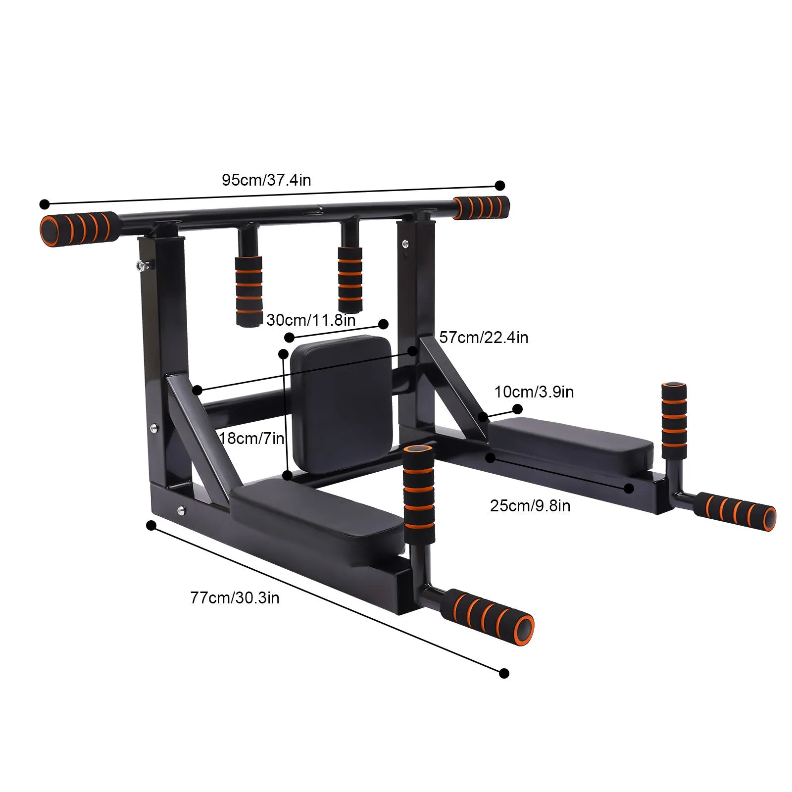 Pull Up Bar & Dip Station – Wall‑Mounted Vertical Knee Raise Exercise Equipment, Adjustable Home Dip Stand, 200kg Capacity Multi‑Functional Training Bar